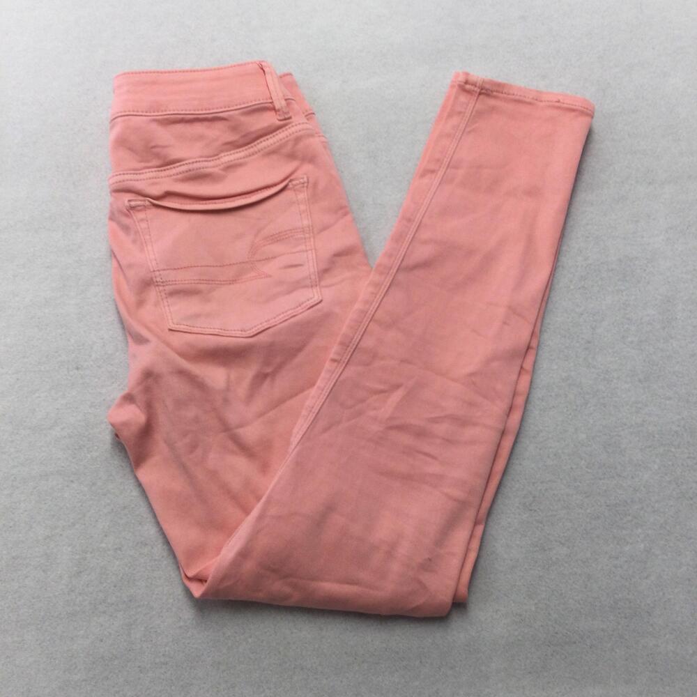 American Eagle Outfitters Sky High Jegging Womens 4 Pink High Rise Stretch Denim